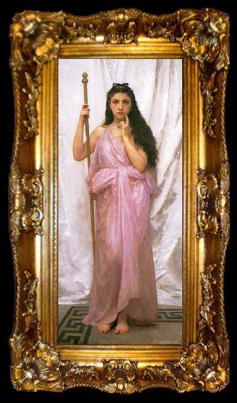 framed  Adolphe William Bouguereau Young Priestess (mk26), ta009-2